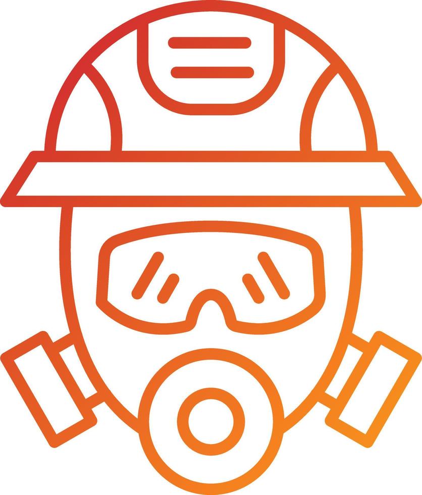 Fireman Mask Icon Style vector