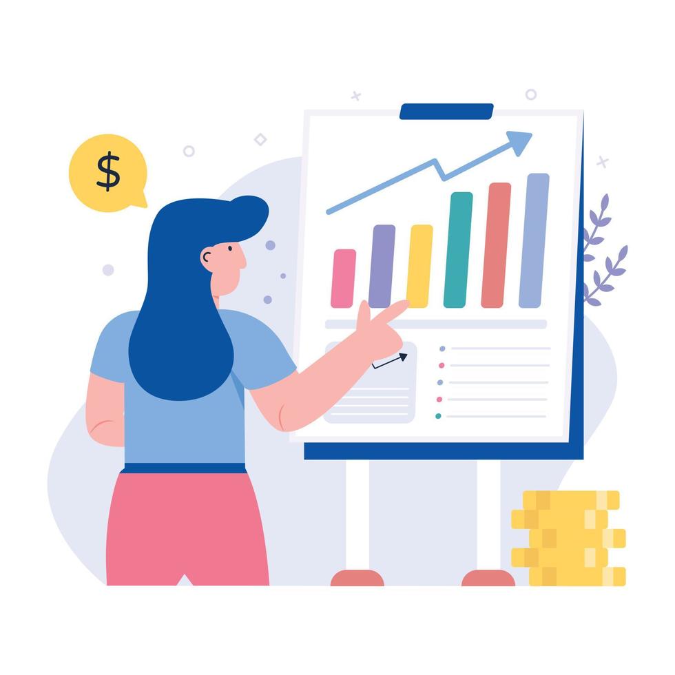 Growth analysis flat illustration is ready for premium use vector