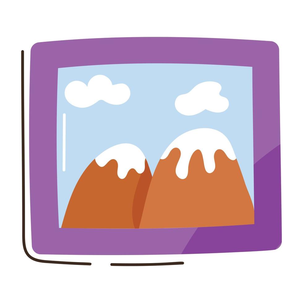 A visually appealing flat doodle icon of landscape vector