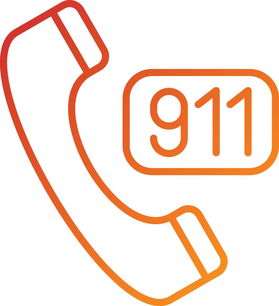 llame al estilo de icono 911 vector