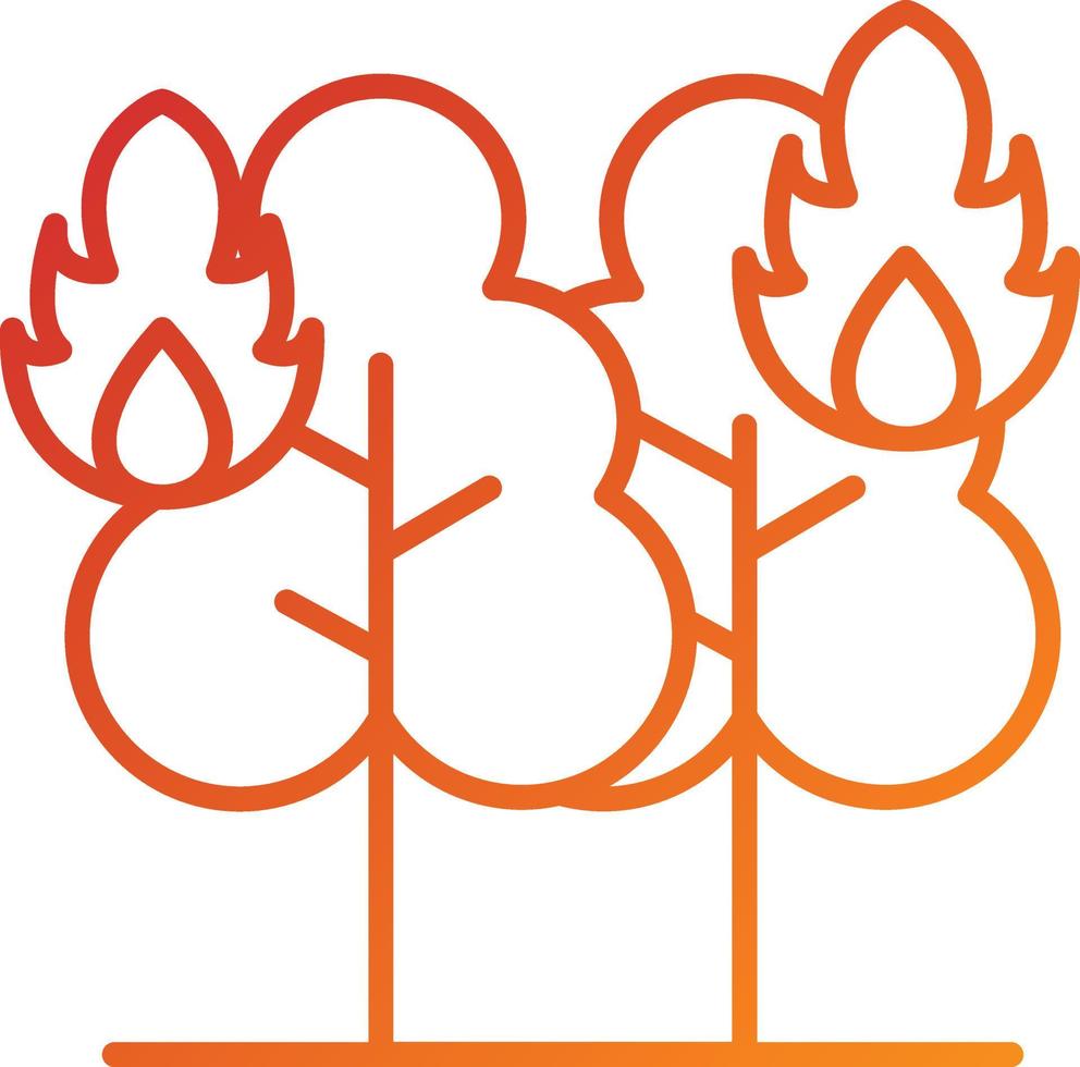 estilo de icono de incendio forestal vector