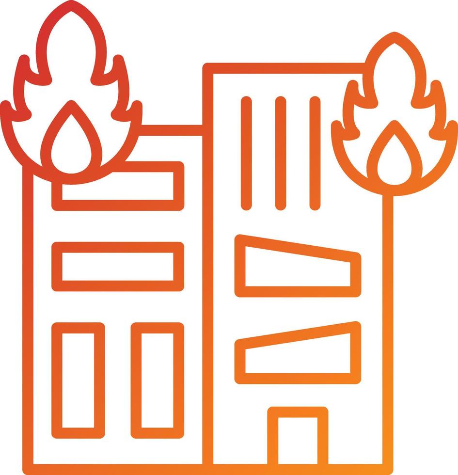 Building Fire Icon Style vector