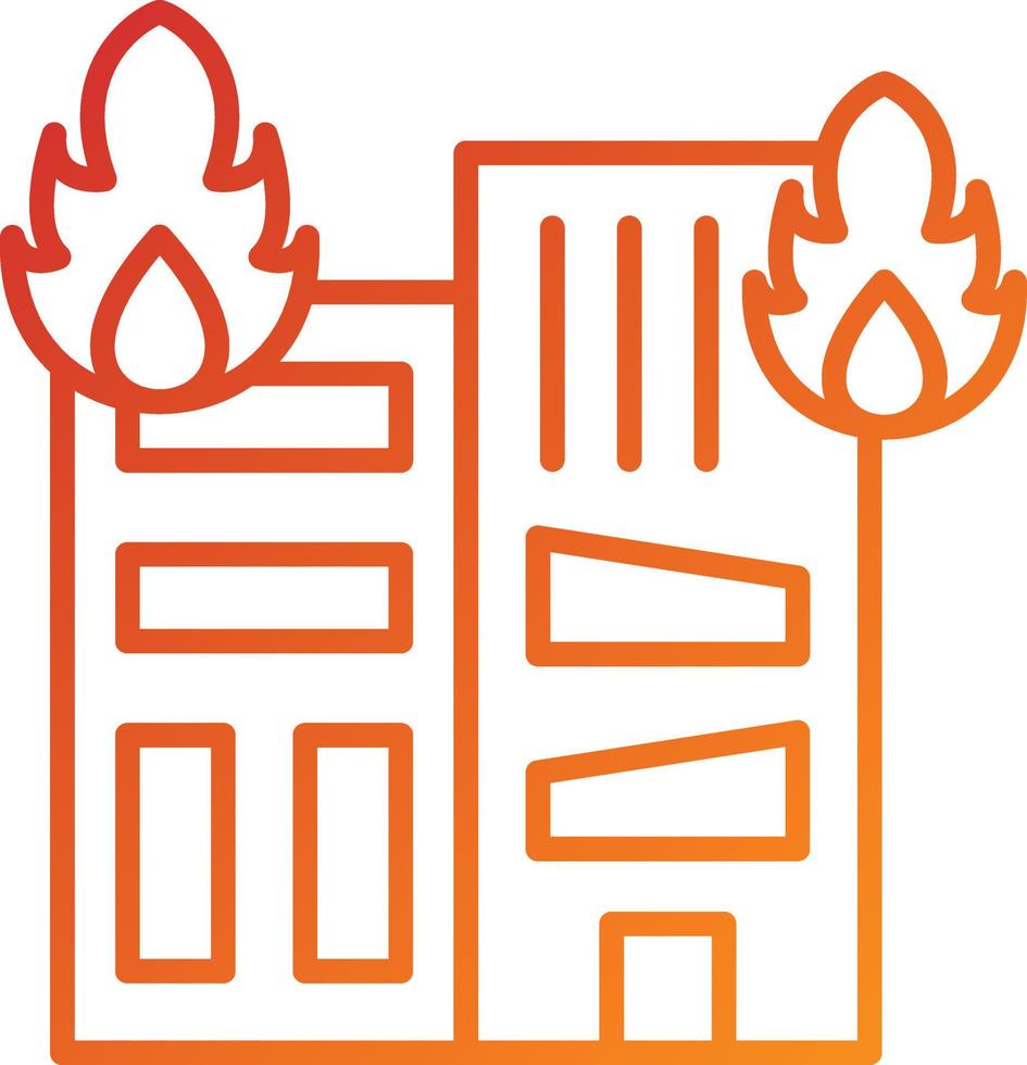 Building Fire Icon Style vector