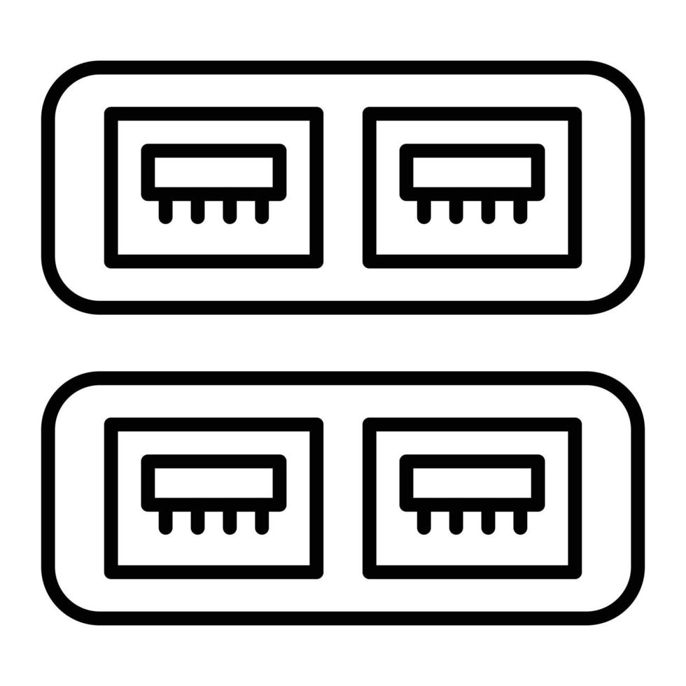 estilo de icono de puerto usb vector