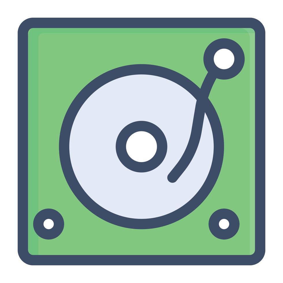 ilustración de vector de disco de música en un fondo. símbolos de calidad premium. iconos vectoriales para concepto y diseño gráfico.