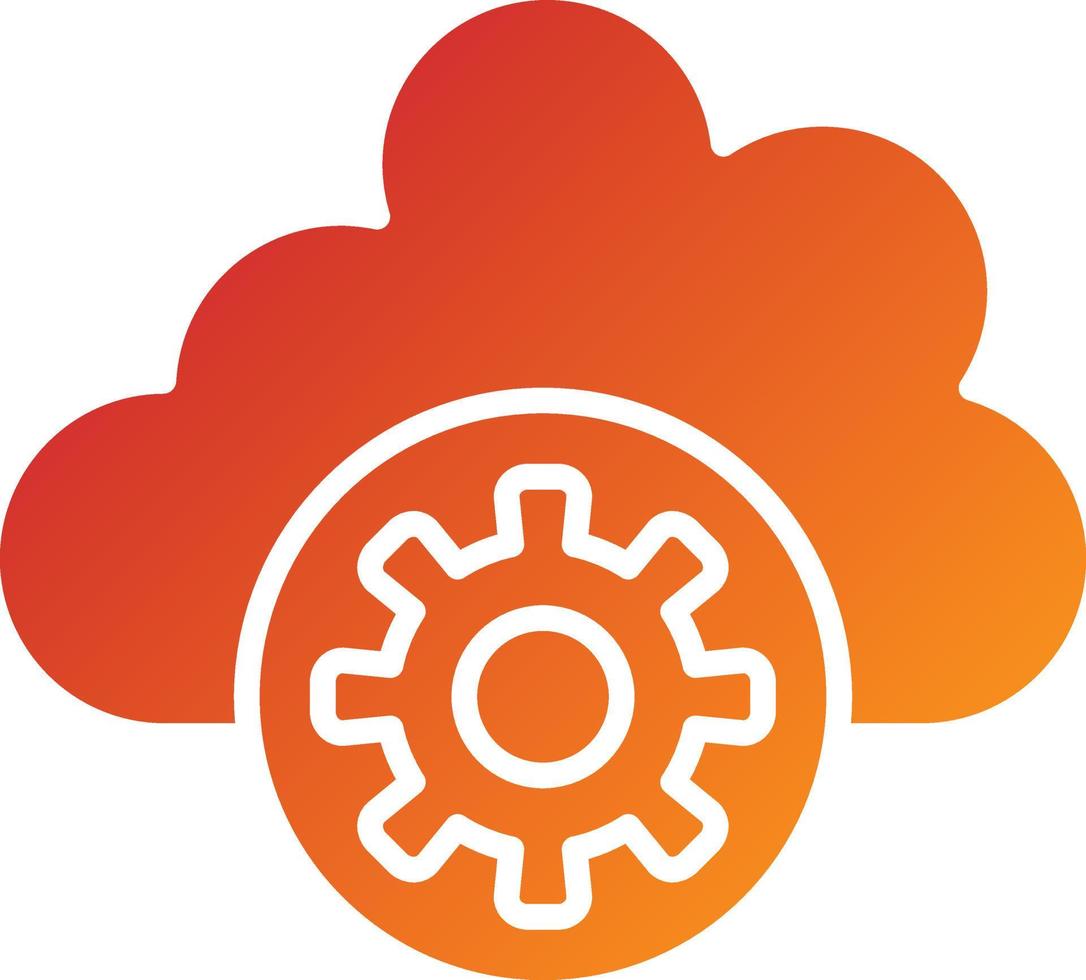 Cloud Settings Icon Style vector