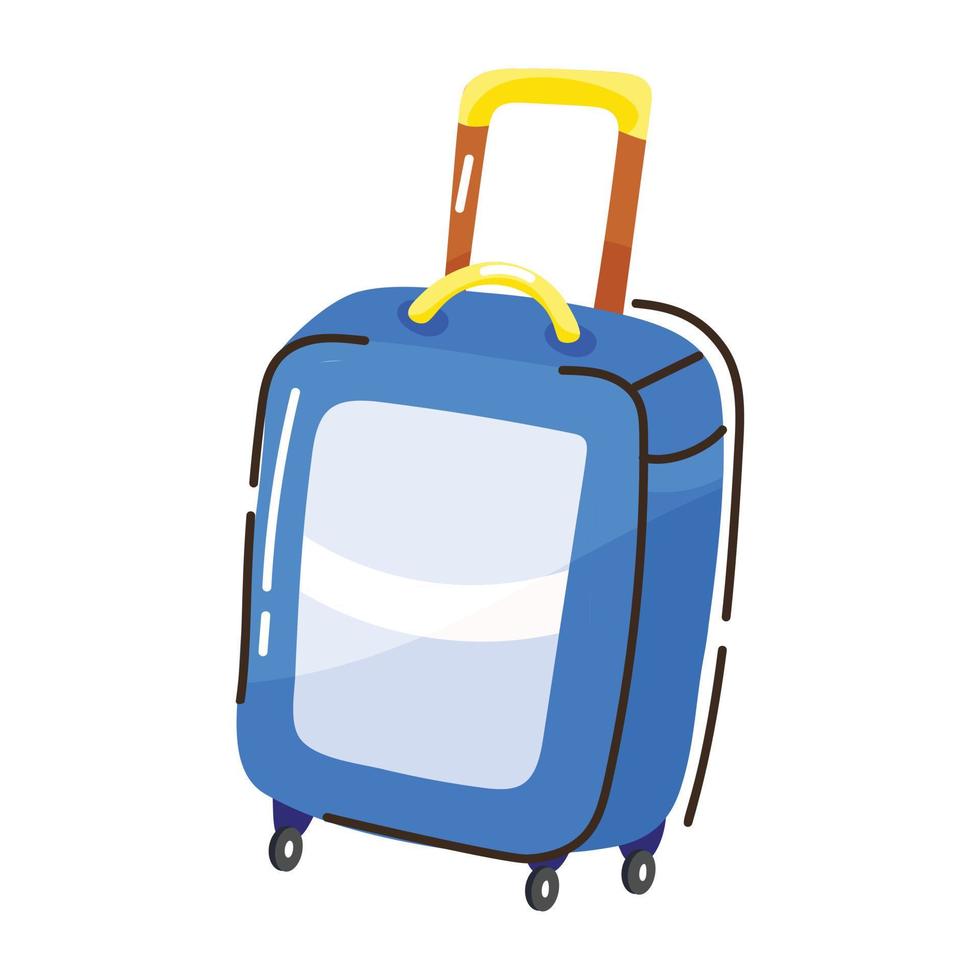 Ready to use flat doodle icon of luggage vector