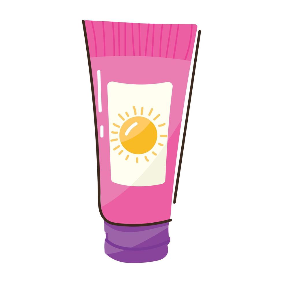 Check this premium flat doodle icon of sunblock vector