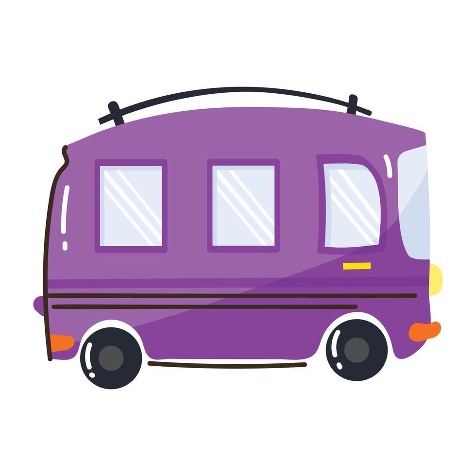 Check this flat doodle icon of bus vector