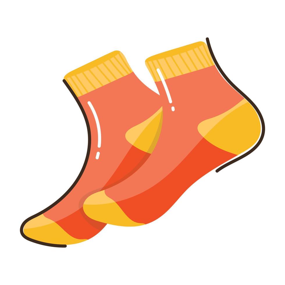 un icono de garabato plano personalizable de calcetines vector