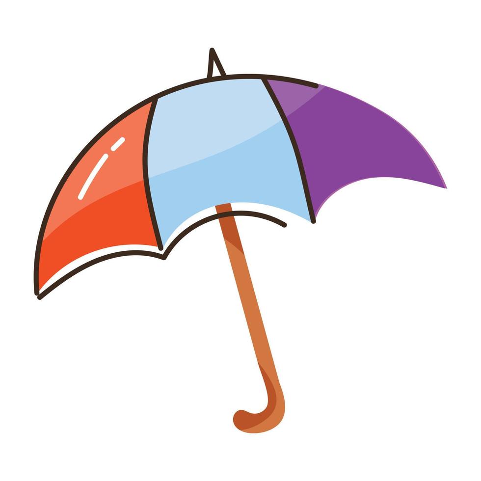 An editable flat doodle icon of umbrella vector