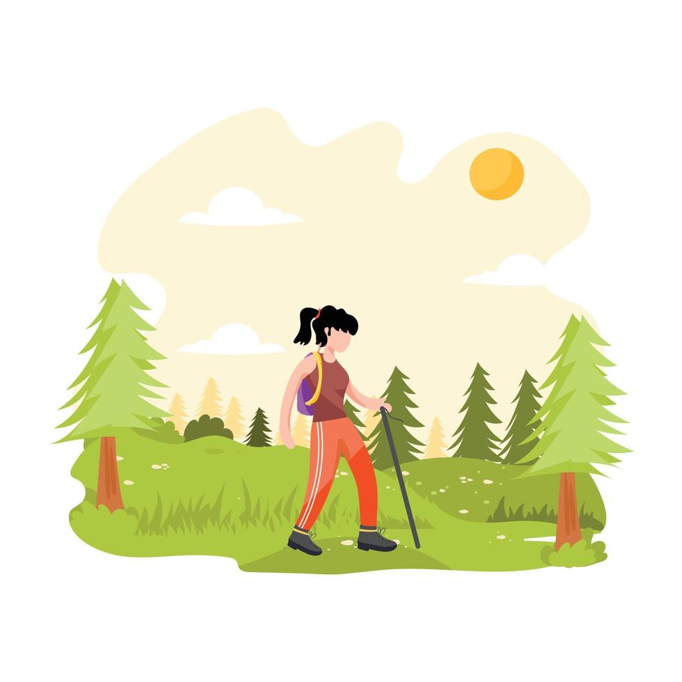 A scalable flat illustration of campground vector