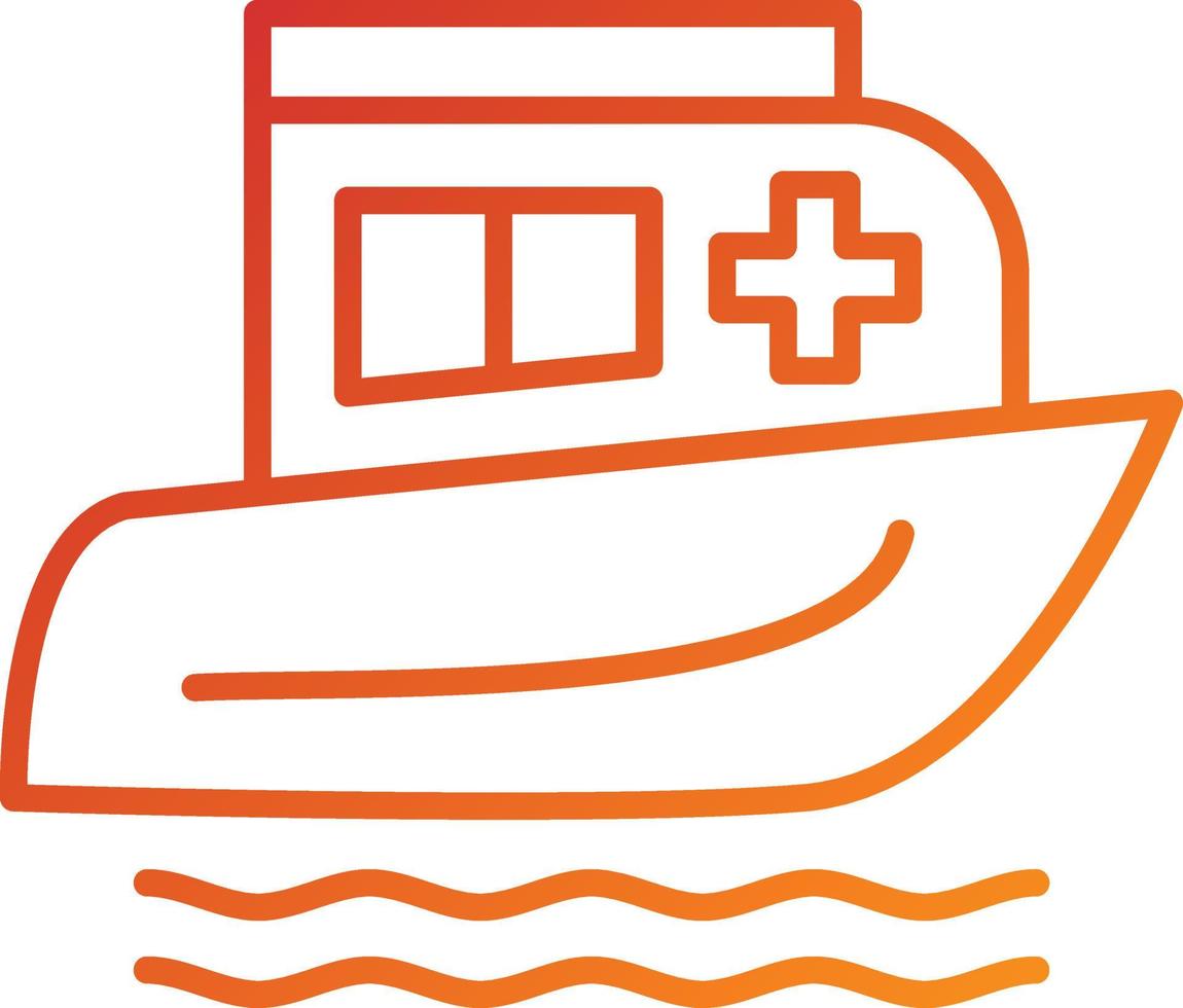 Rescue Boat Icon Style vector