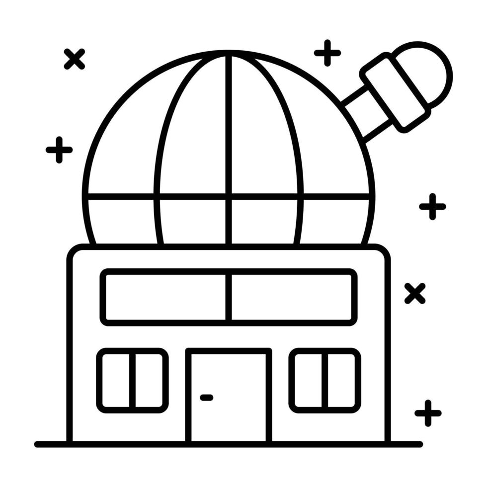 Space observatory icon designed in linear style vector