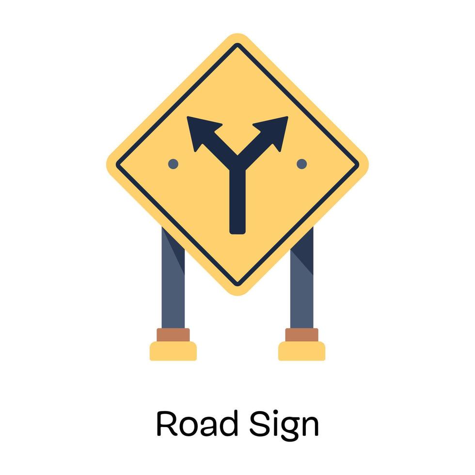 Direction indicator, flat icon of road sign 7241721 Vector Art at Vecteezy