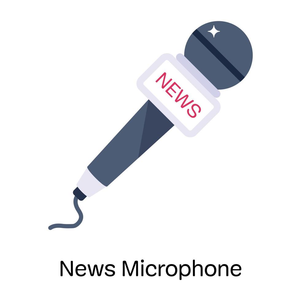 News microphone flat icon with scalability vector