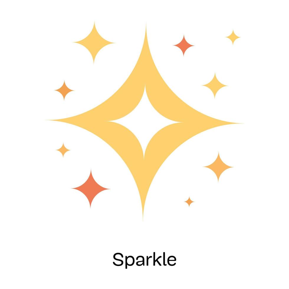 A visually appealing flat icon of sparkle vector