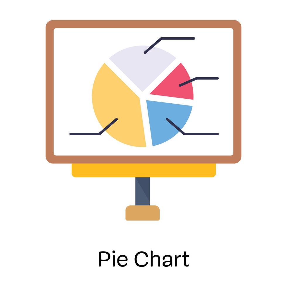 echa un vistazo al icono plano del gráfico circular, análisis empresarial vector