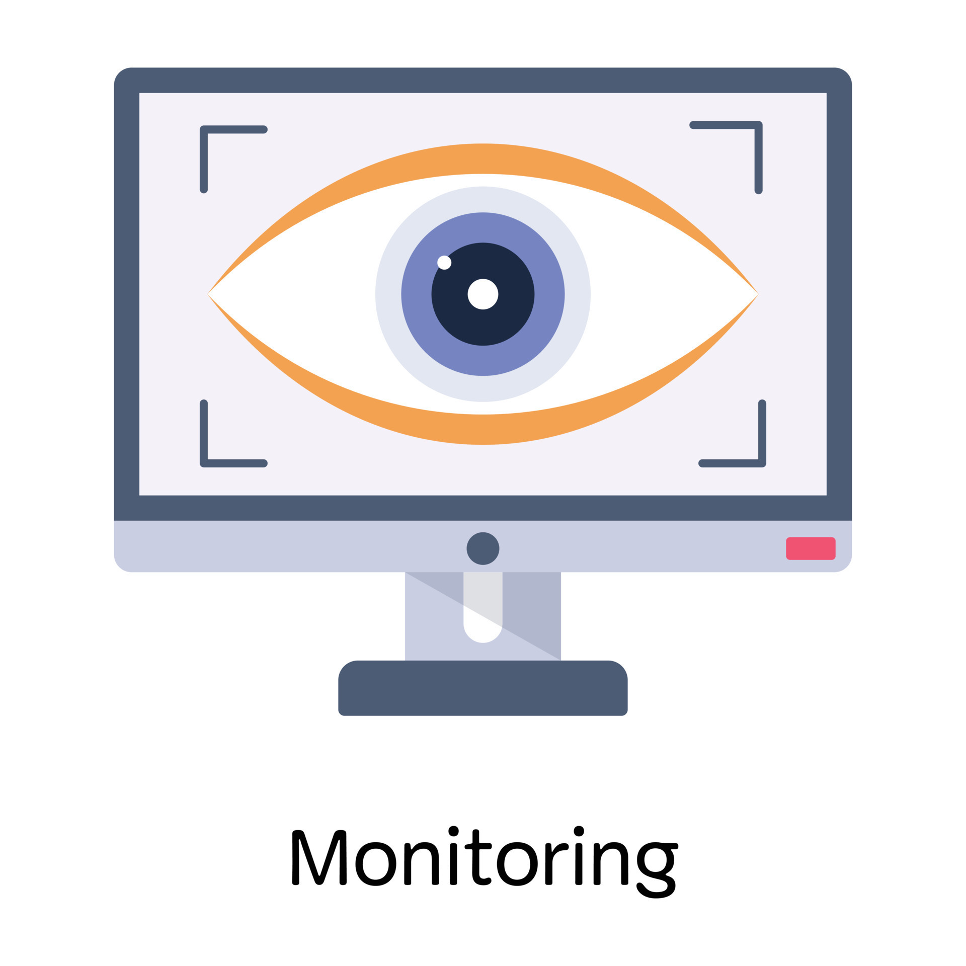 Eye inside computer, concept of monitoring flat icon 7241763 Vector Art