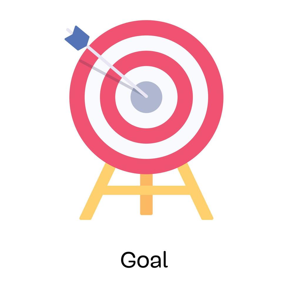 Design of dartboard is showing the concept of business goal, flat icon vector