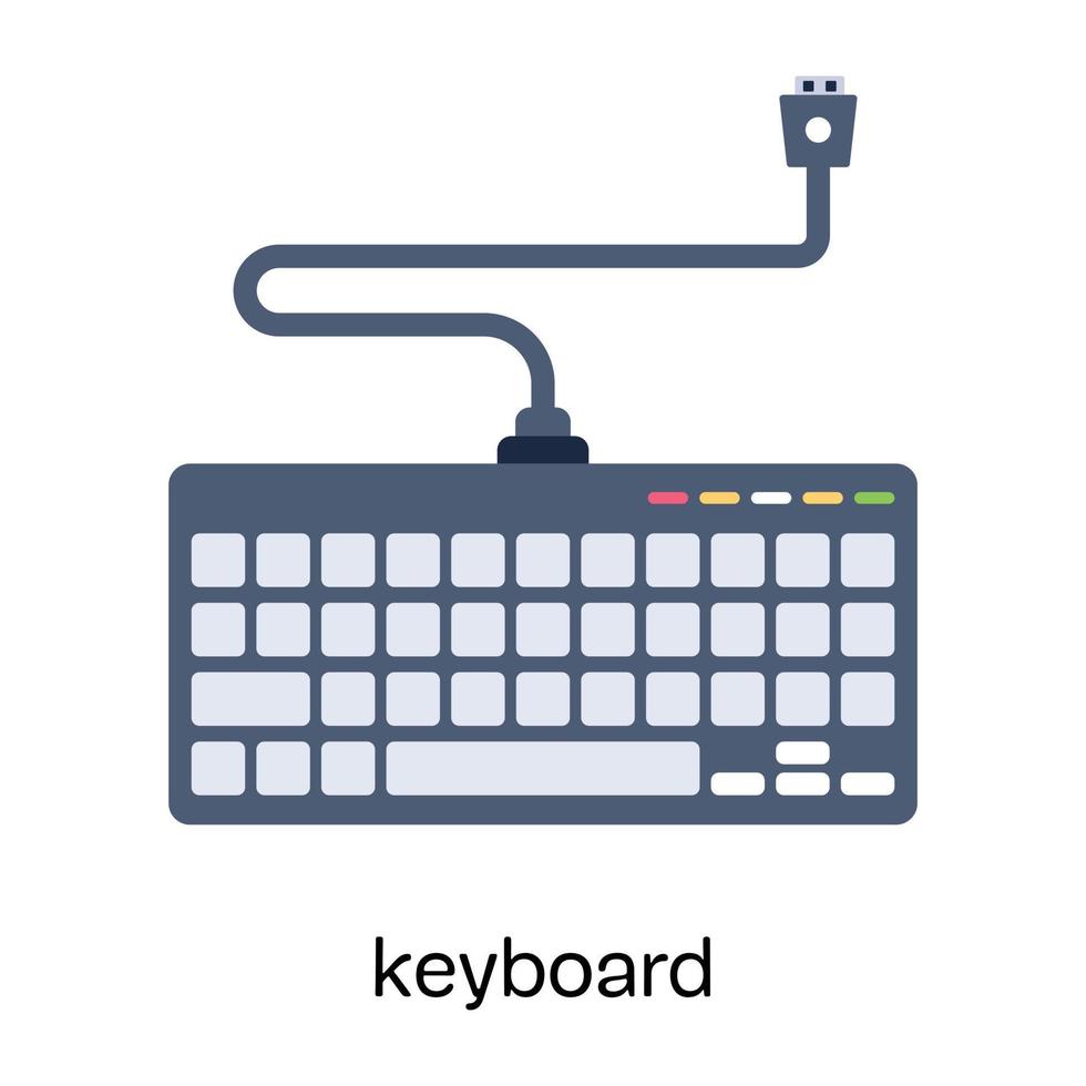 Input device for computer, flat icon of keyboard vector