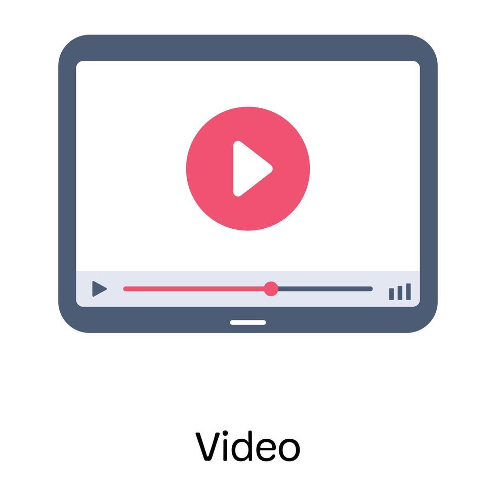 Ready to use flat icon of video vector