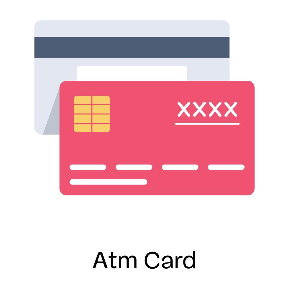 Payment method, flat icon of atm card vector