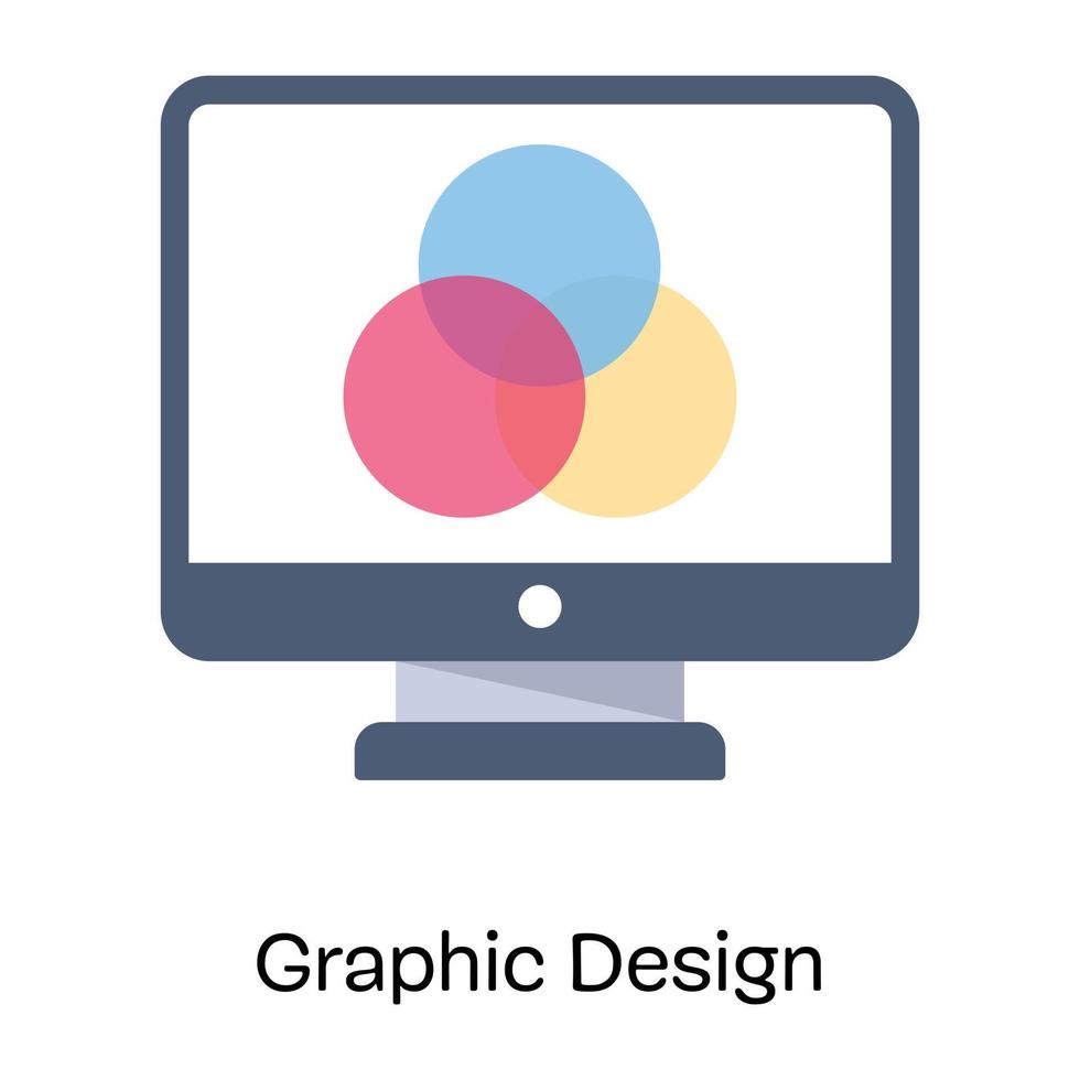 Creatively designed flat icon of graphic design vector