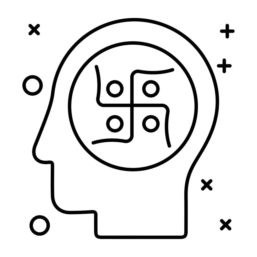 A linear icon of horoscope mind in vector format