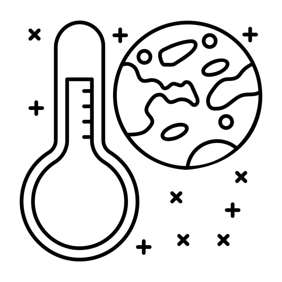 Check out linear icon of earth temperature vector