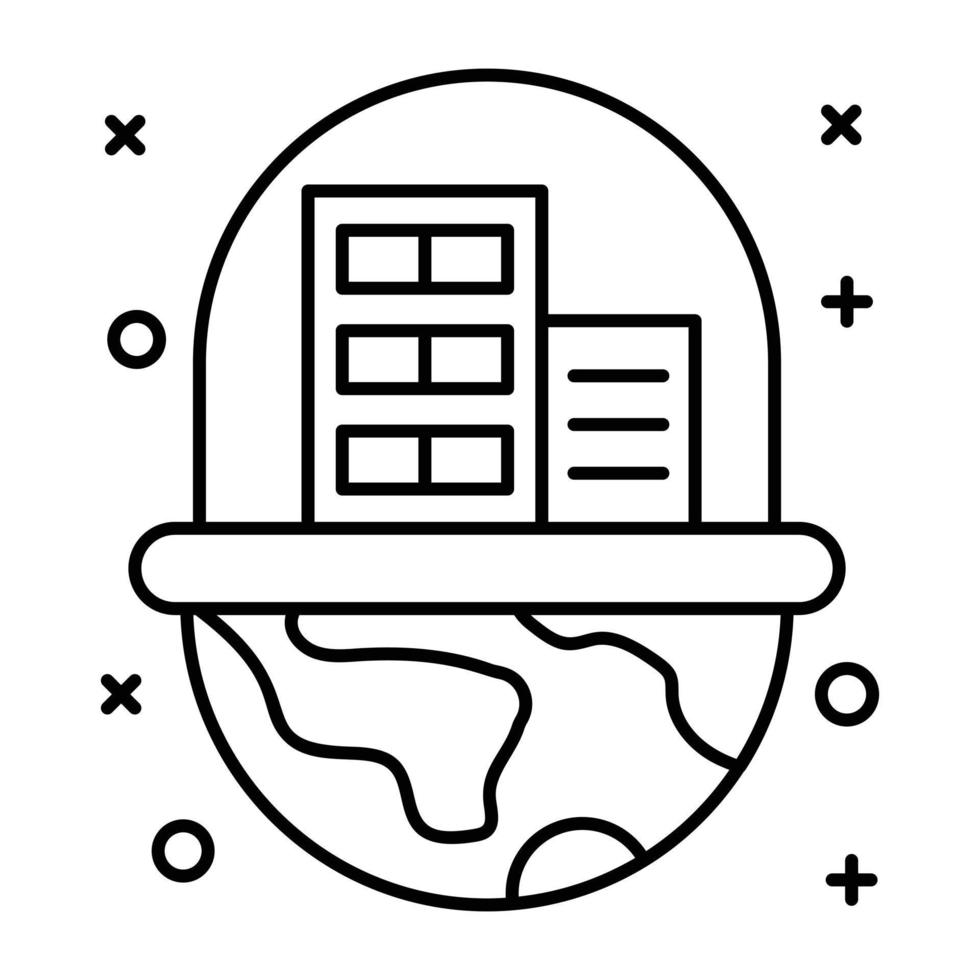 Get a glimpse of space colony linear icon vector