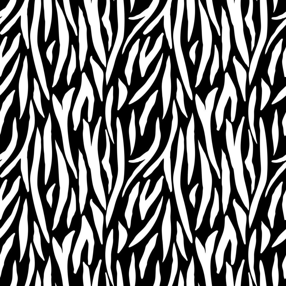 Monochrome tiger skin seamless pattern. Abstract zebra skin, stripes wallpaper. vector