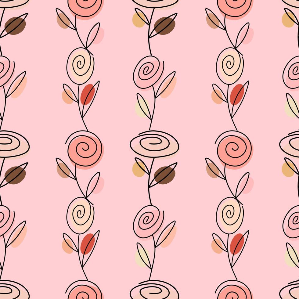 estampado rosa con rosas en tonos nude vector