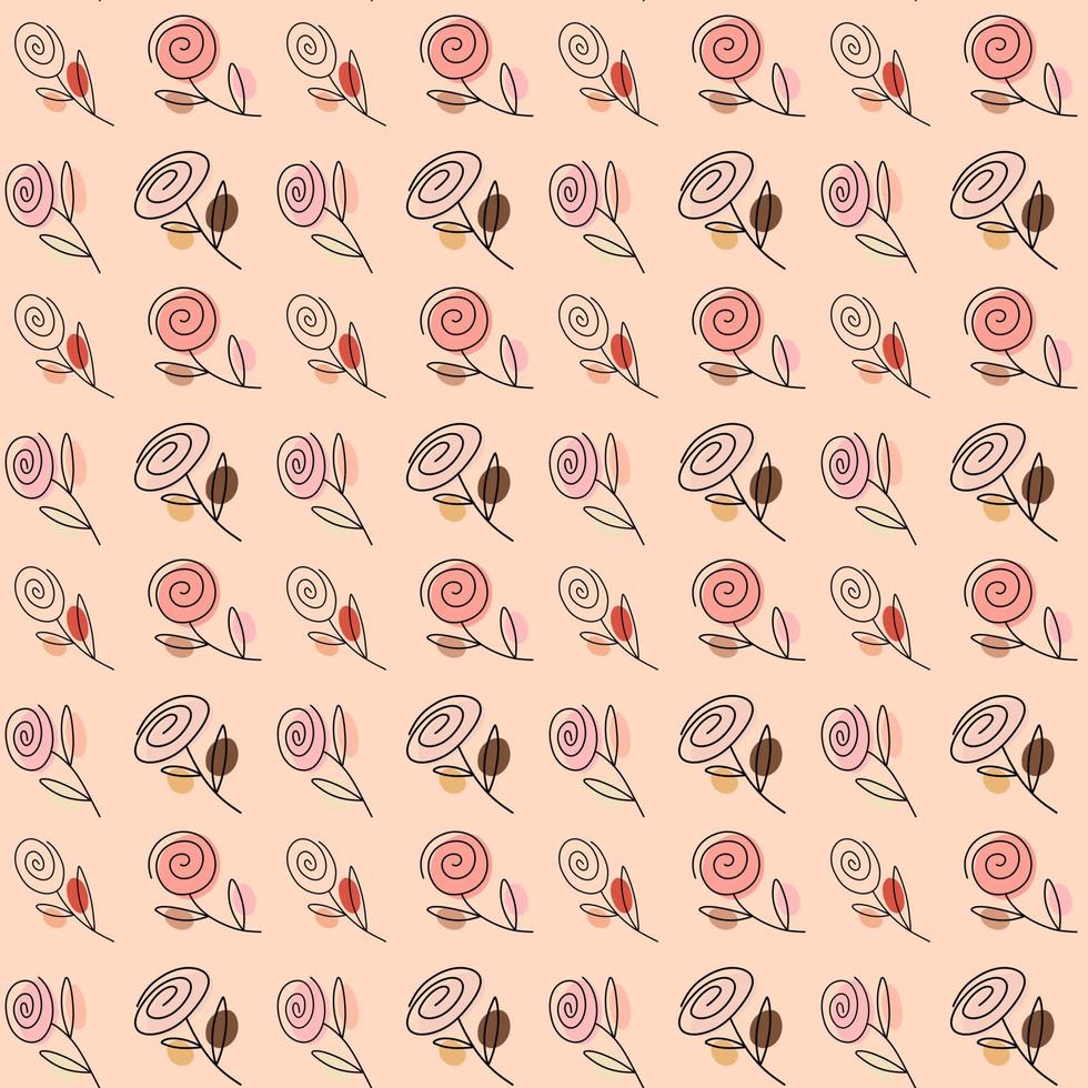 Delicate pattern with roses in nude tones vector