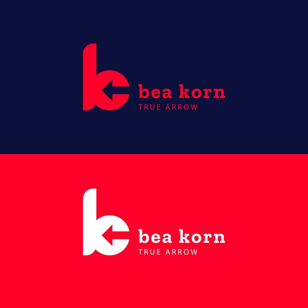 abstract letter bk simple geometric arrow flat logo vector. vector
