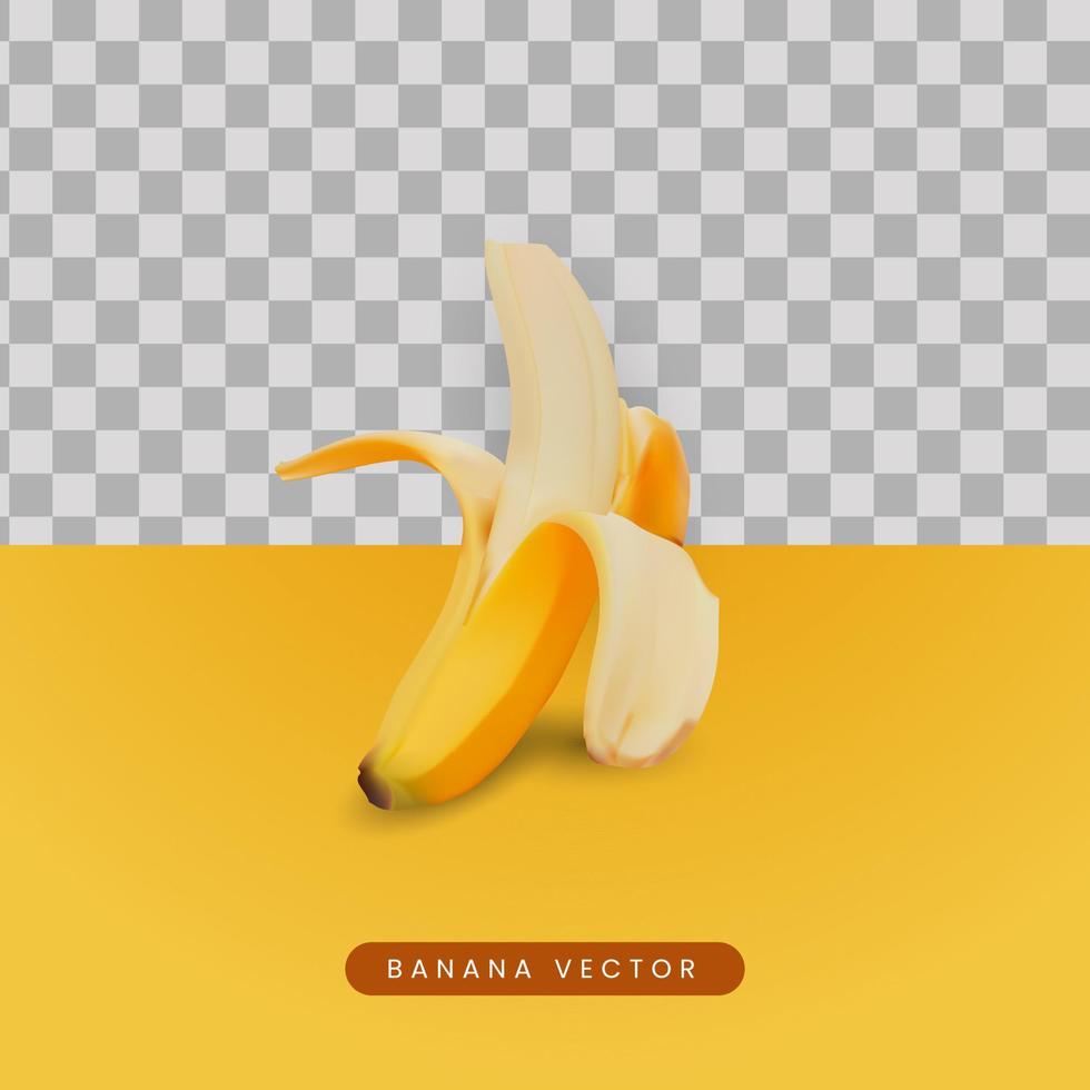 3D render banana, vector banana eps 10