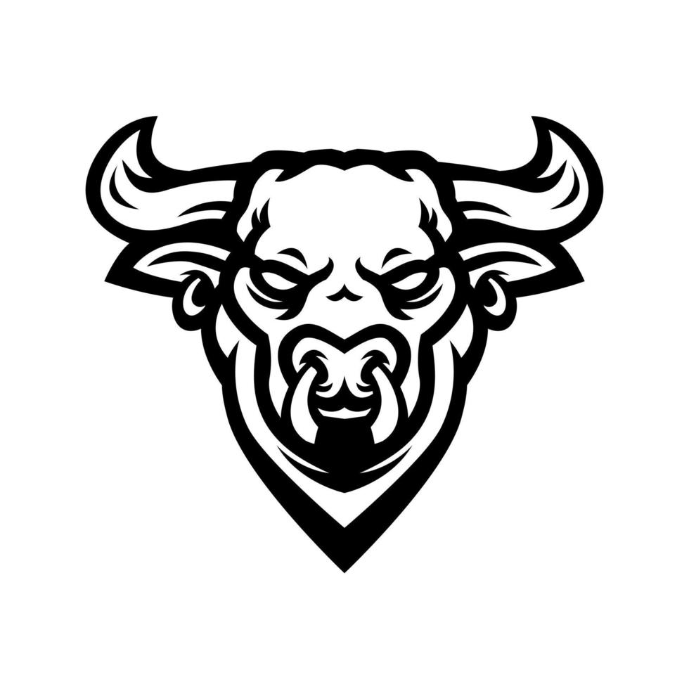 bull esport logo ilustración línea arte vector