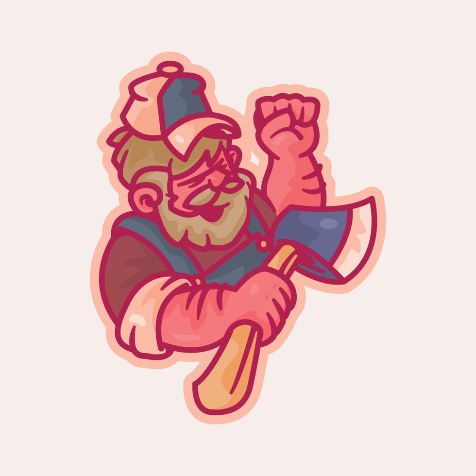 carpenter illustration mascot vector