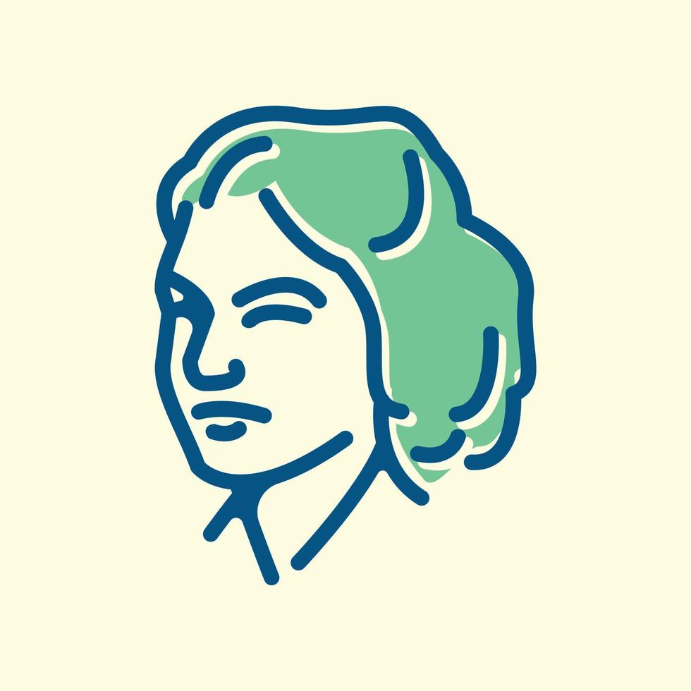 line art design close up woman vector