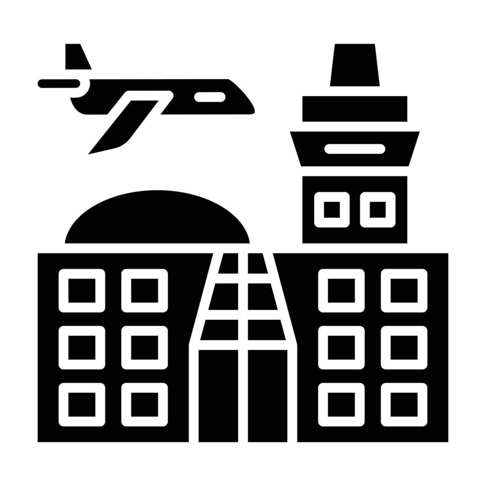 estilo de icono de aeropuerto vector