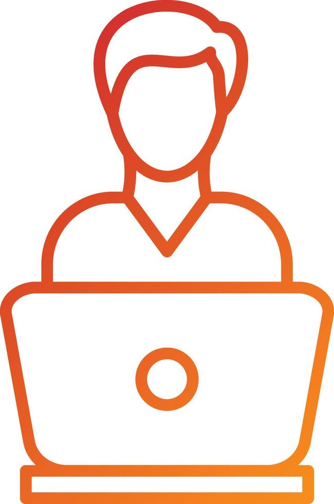 Studying Laptop Icon Style vector