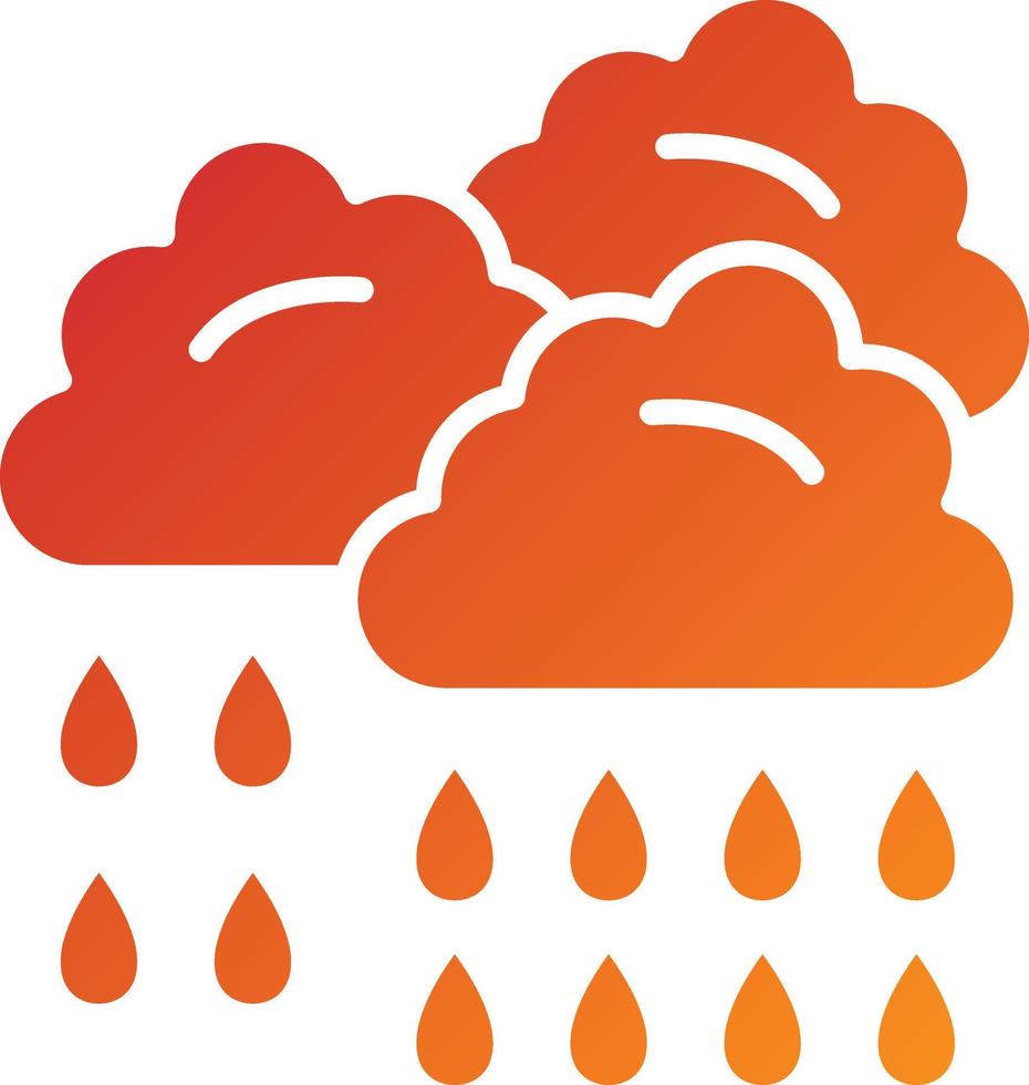 estilo de icono de lluvia vector