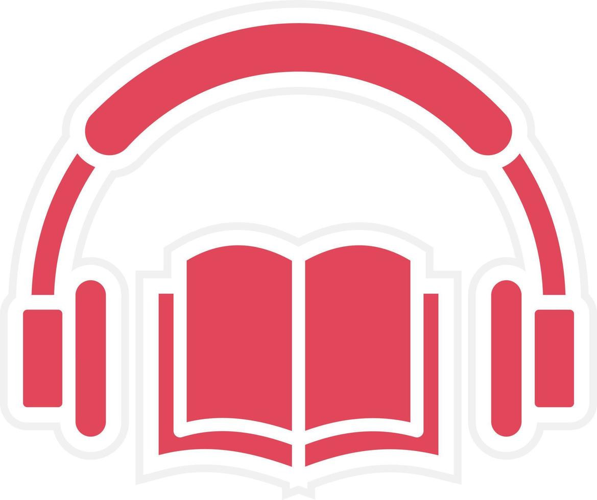 estilo de icono de libro de audio vector