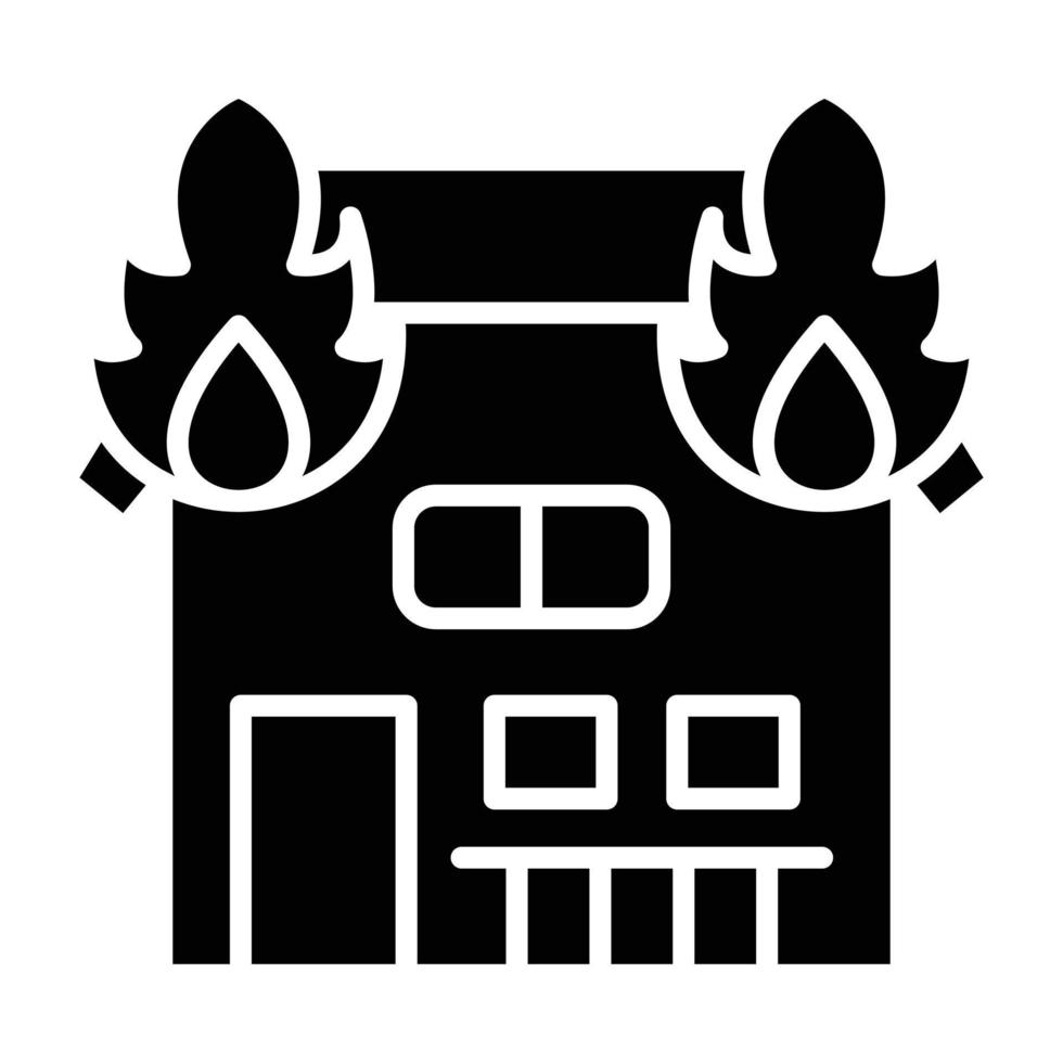 House Fire Icon Style vector