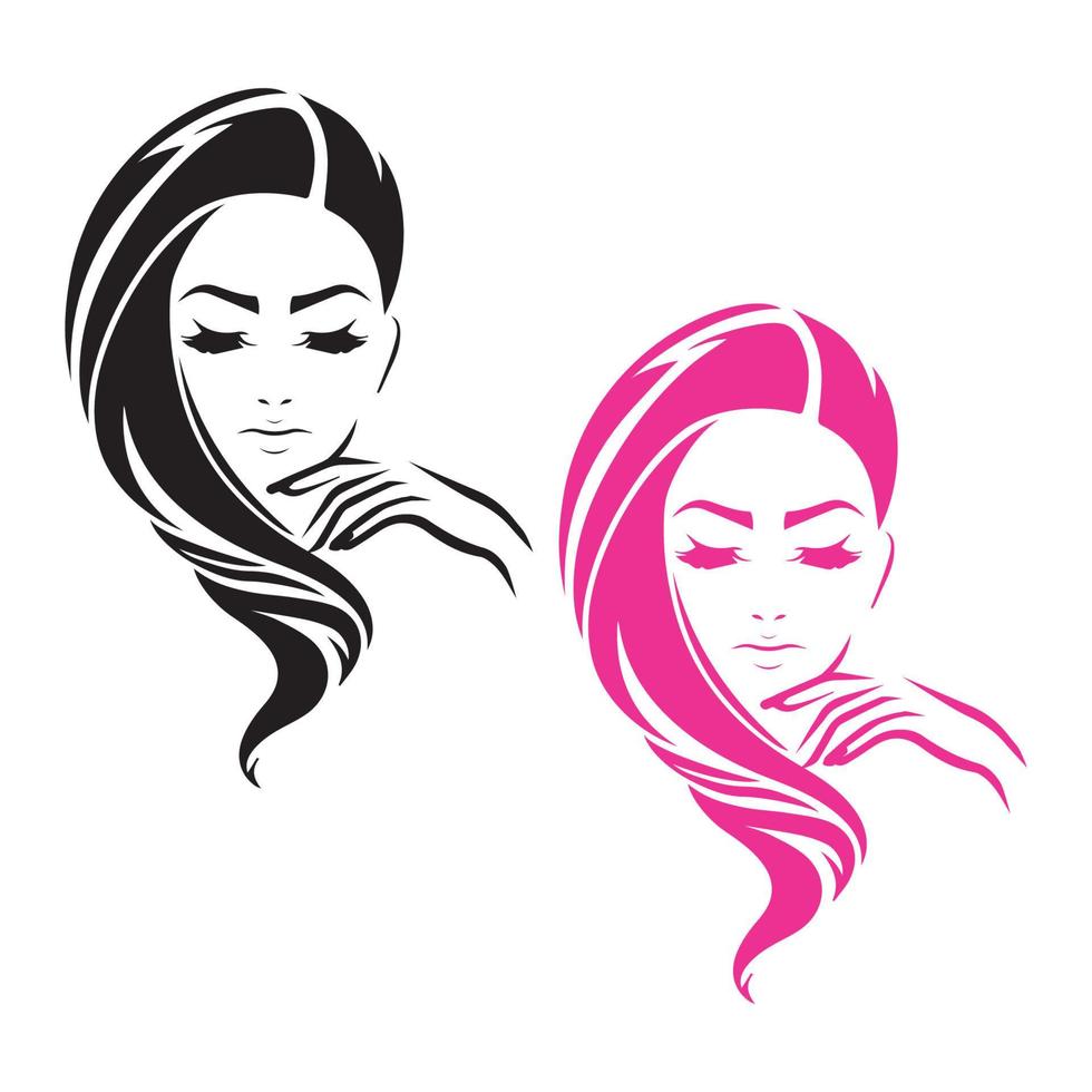 logotipo de cabello de salón de belleza vector