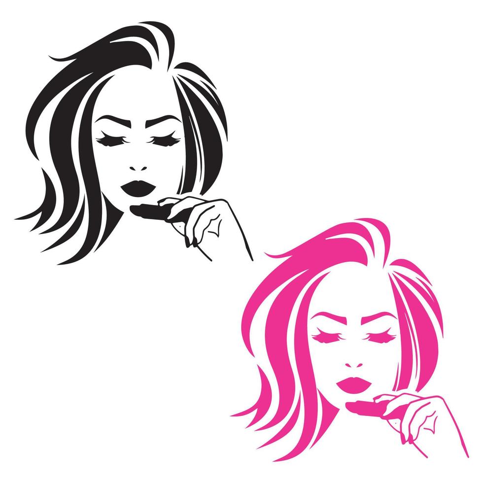 logotipo de cabello de salón de belleza vector