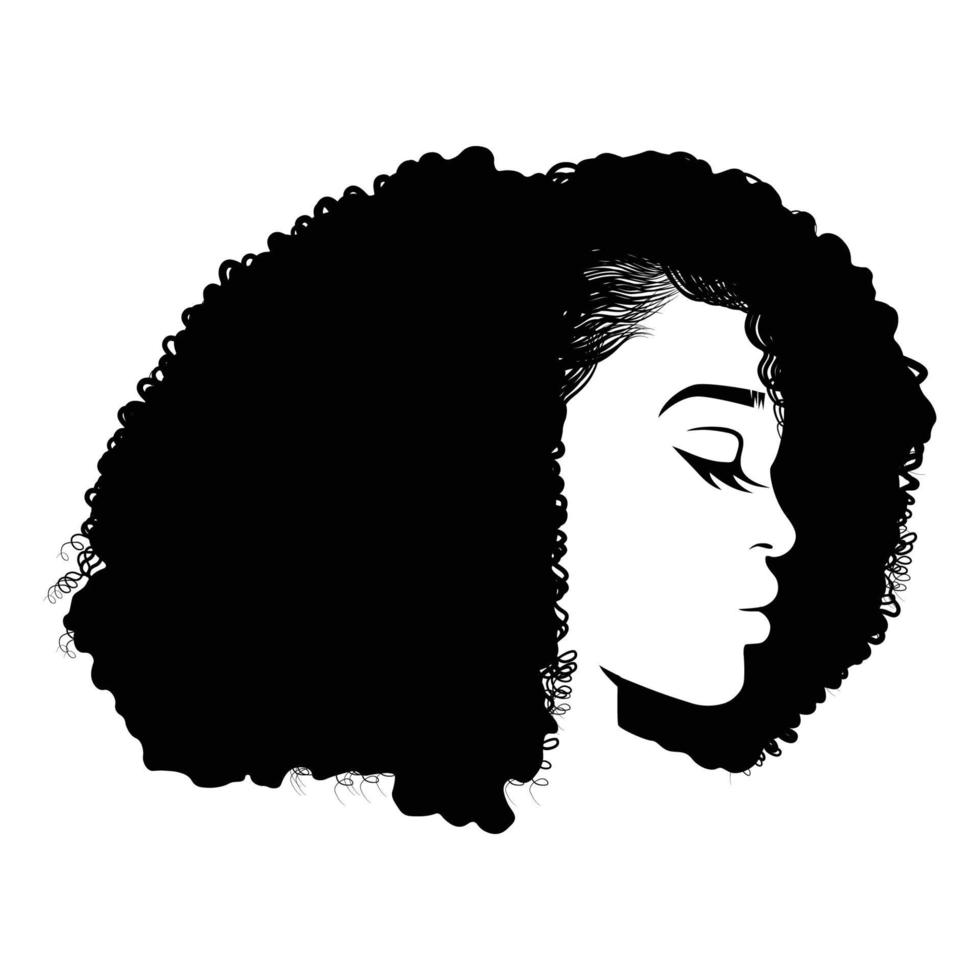 logotipo de belleza de cabello afro vector