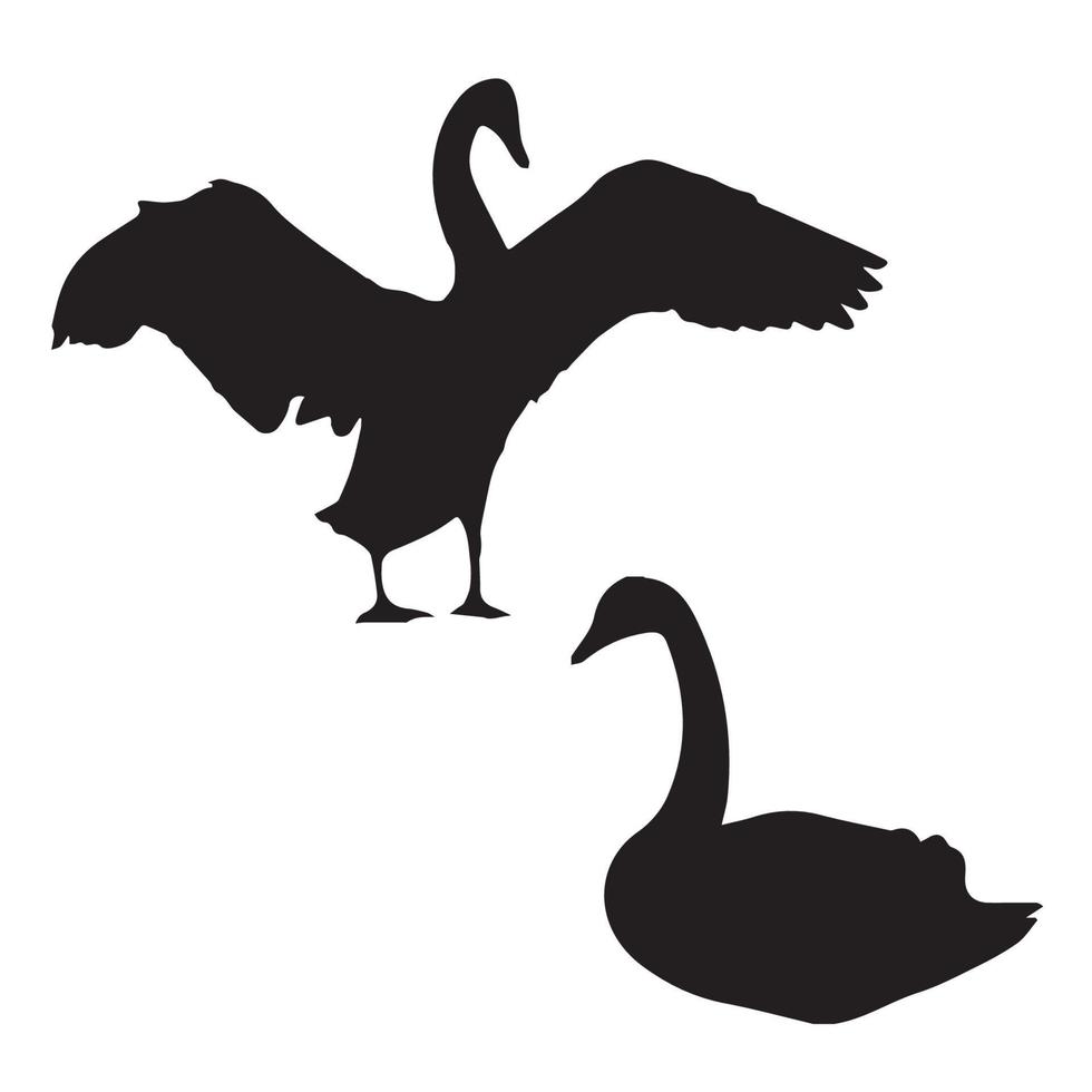 arte de la silueta del cisne vector