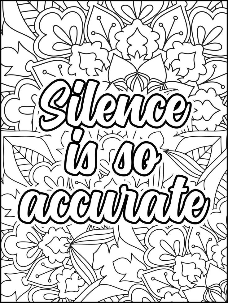 Motivational quotes coloring page. Inspirational quotes coloring page. Positive quotes coloring page. Good vibes. Motivational swear word. Motivational typography. vector