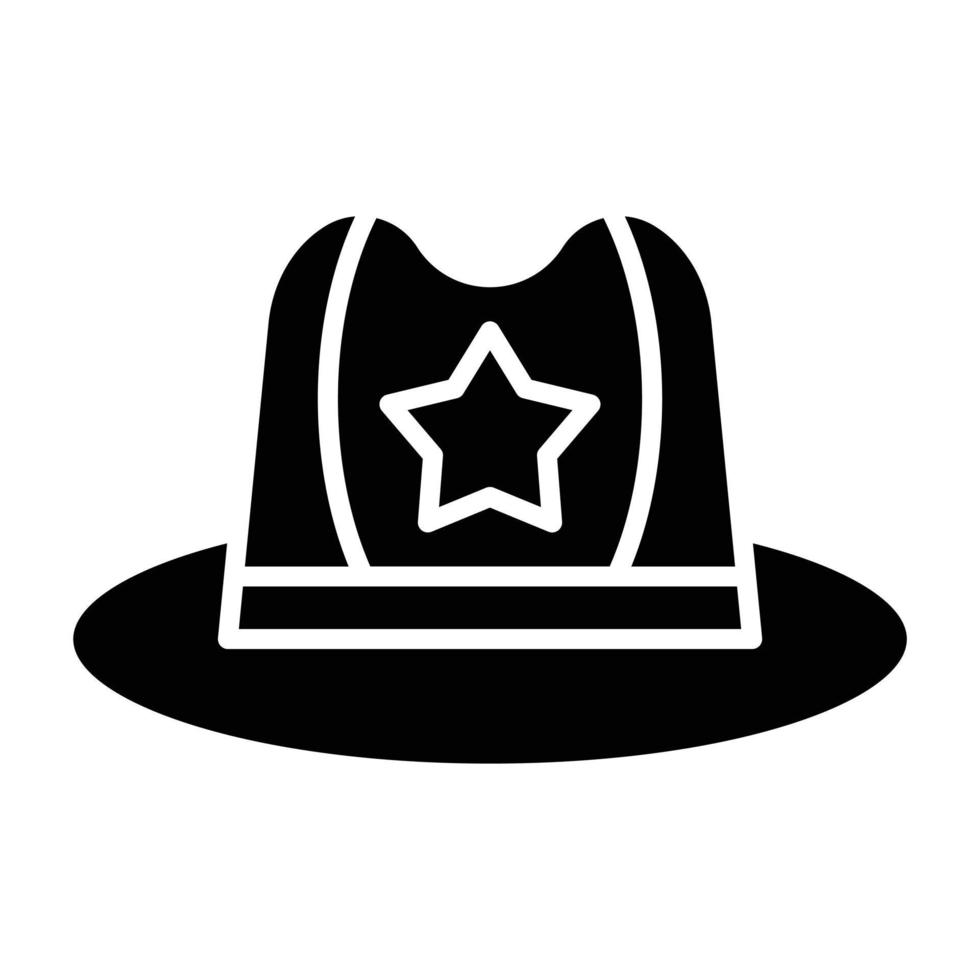 estilo de icono de sombrero vector